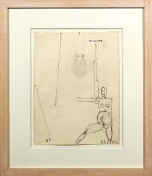 Reinier Lucassen - Potloodtekening, Wow ipits - Ingelijst verkocht voor € 250!