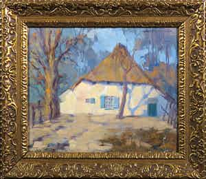 Ad Verdonk - Olieverf op board, Witte boederij verkocht voor € 50!