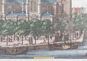 Isaac Tirion - Amsterdam Westerkerk Wagenaar Oude Gravure Stadsgezicht 1760 kopen? Bied vanaf 65!