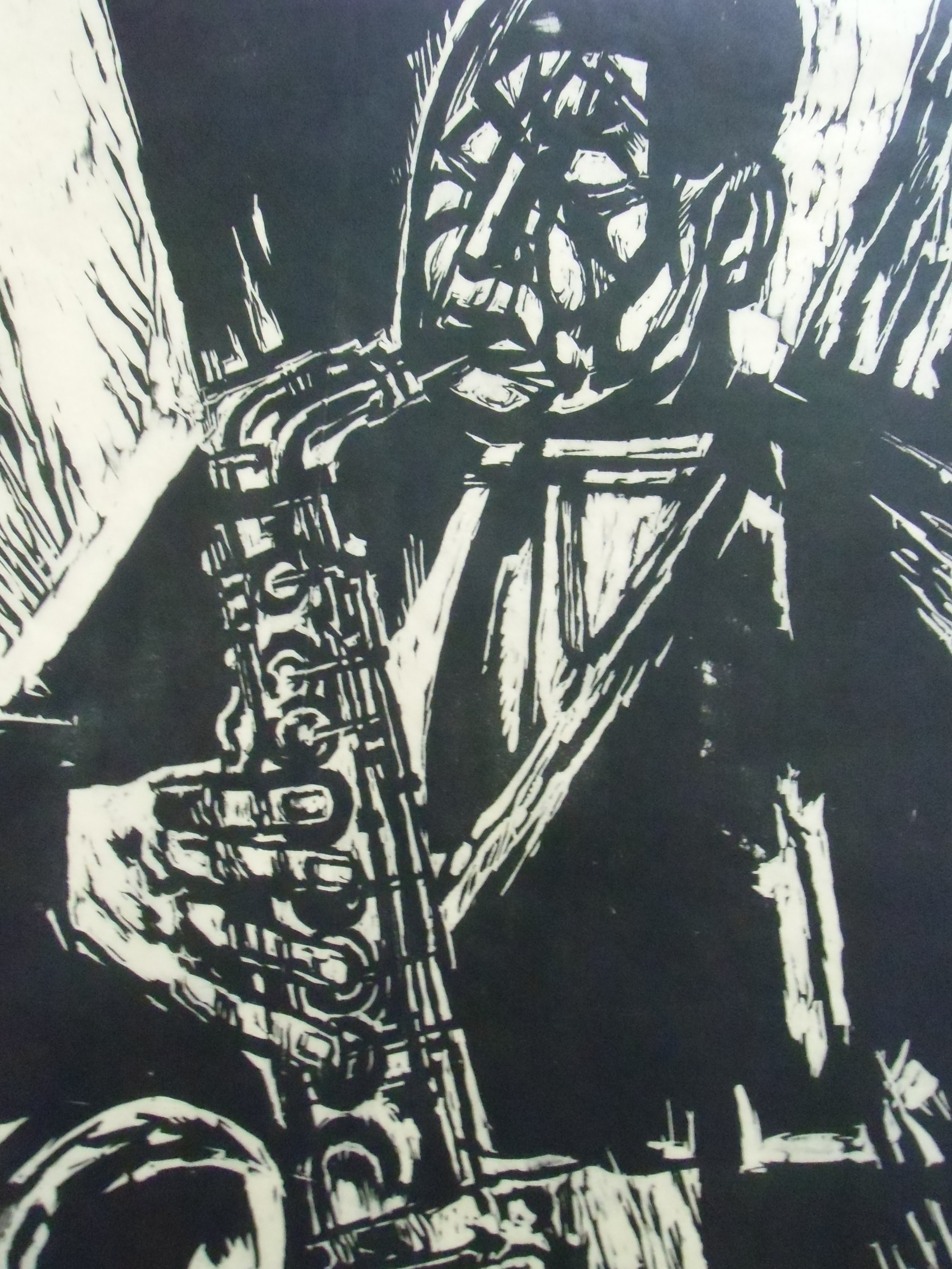 Toon Kelder - SAXOFONIST /// HOUTSNEDE VAN TOON KELDER kopen? Bied vanaf 90!