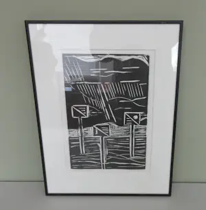 Niet of onleesbaar gesigneerd - G. Delfos - Lino "Kabelnet print" 36/50 kopen? Bied vanaf 10!