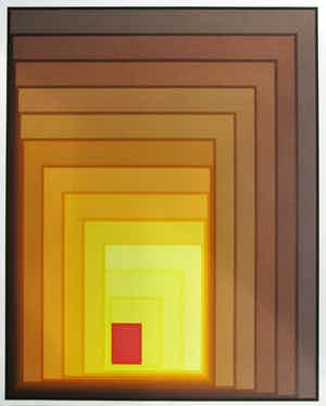 Niet of onleesbaar gesigneerd - Kleurenzeefdruk ABSTRACTE COMPOSITIE. verkocht voor € 1!