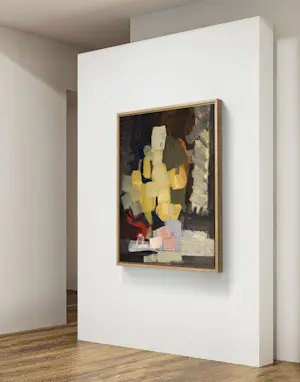 Rene Mels - Wunderschöne, farbenfrohe abstrakte Komposition, um 1958 kopen? Bied vanaf 500!