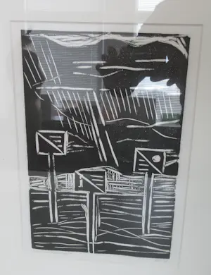 Niet of onleesbaar gesigneerd - G. Delfos - Lino "Kabelnet print" 36/50 kopen? Bied vanaf 10!