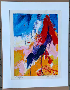 Jan Cremer - Kleurrijke zeefdruk: Chinees landschap - 1990 kopen? Bied vanaf 199!