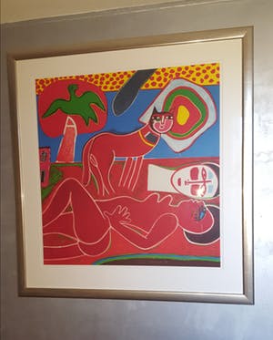 Corneille - Corneille : Grote zeer kleurrijke lithografie fraai ingelijst! kopen? Bied vanaf 595!