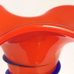 Johann Loetz Witwe - Tango vaas oranje met diepblauwe slang kopen? Bied vanaf 30!