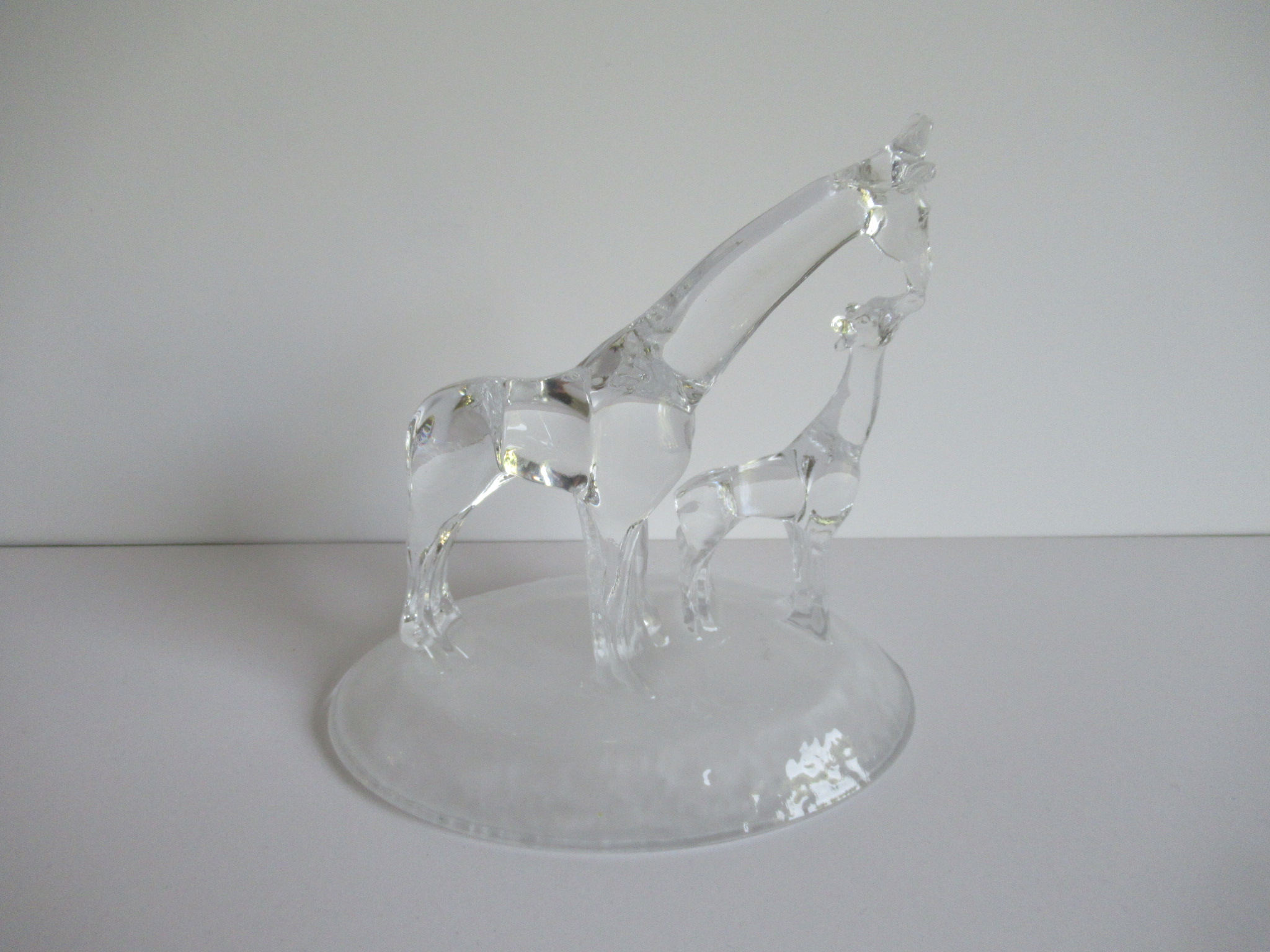 Niet of onleesbaar gesigneerd - Vintage Kristallen Giraf met jong kopen? Bied vanaf 1!