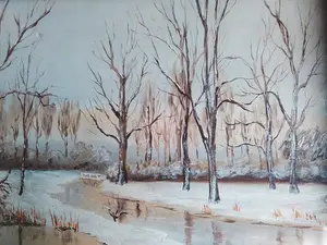Niet of onleesbaar gesigneerd - Winterzicht aan rivier kopen? Bied vanaf 1!