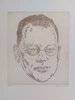 Herman Gordijn - Aquatint 'Menno ter Braak' kopen? Bied vanaf 120!