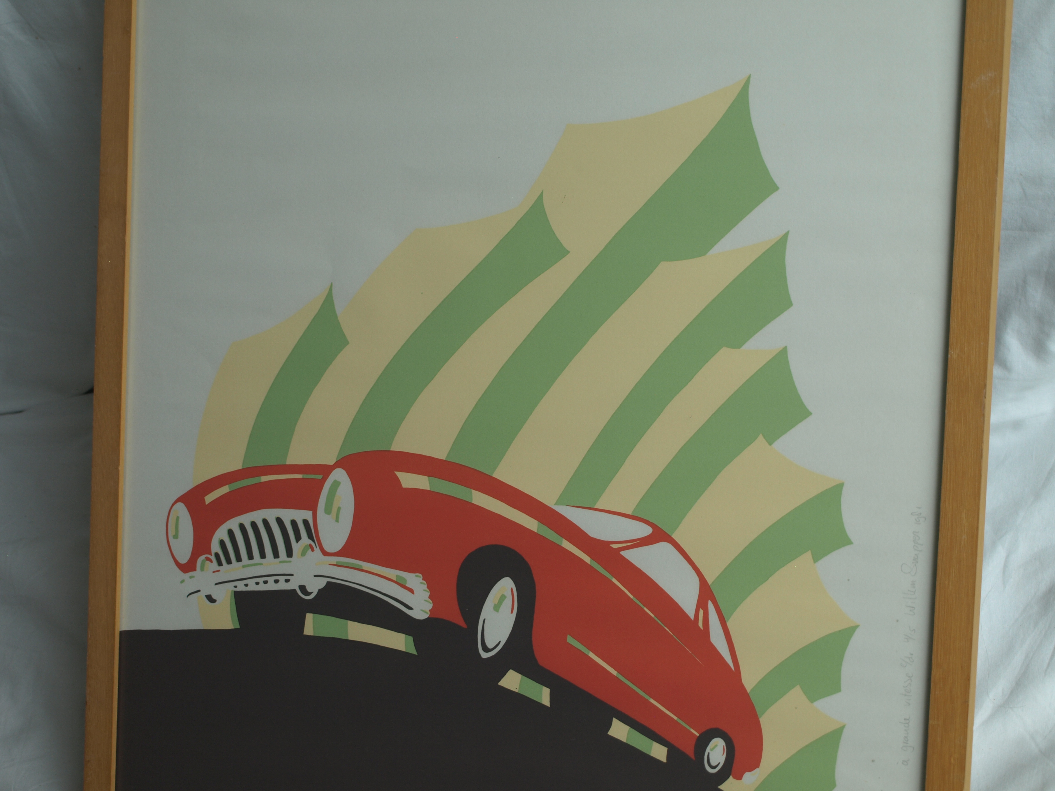 Willem Snapper - Zeefdruk , À grande vitesse – gesigneerd & ingelijst - 1981  kopen? Bied vanaf 1!