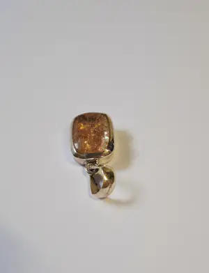 Nieuw zilveren Hanger, met Natuurlijke, sprankelende, gouden zonnesteen kopen? Bied vanaf 70!