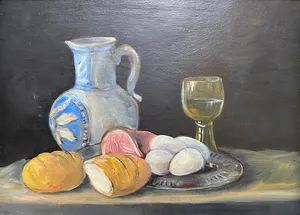 Niet of onleesbaar gesigneerd - Stilleven met wijnglas kopen? Bied vanaf 1!