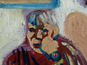 Justus Donker - Olieverf op doek , “De peinzende man” – gesigneerd – 1997 – 60 x 70 cm kopen? Bied vanaf 175!