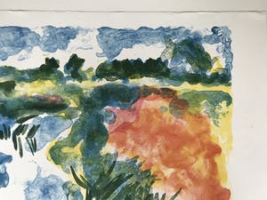 Jan Sierhuis - Grote litho van kleurrijk landschap kopen? Bied vanaf 48!