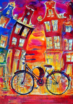 Elena Polyakova - Kleurige Amsterdam verkocht voor € 45!