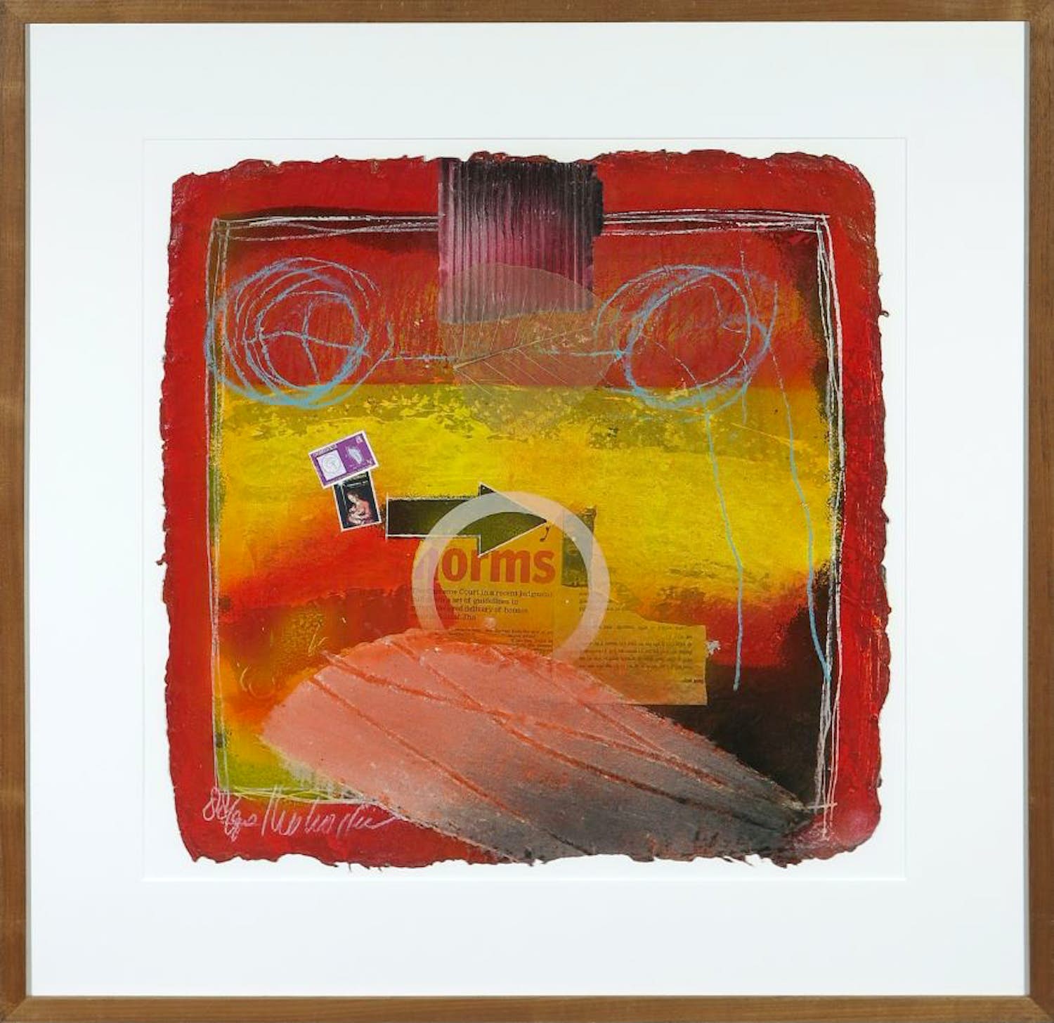 Theo Koster - Zeefdruk en collage, Zonder titel 9 - Ingelijst kopen? Bied vanaf 35!