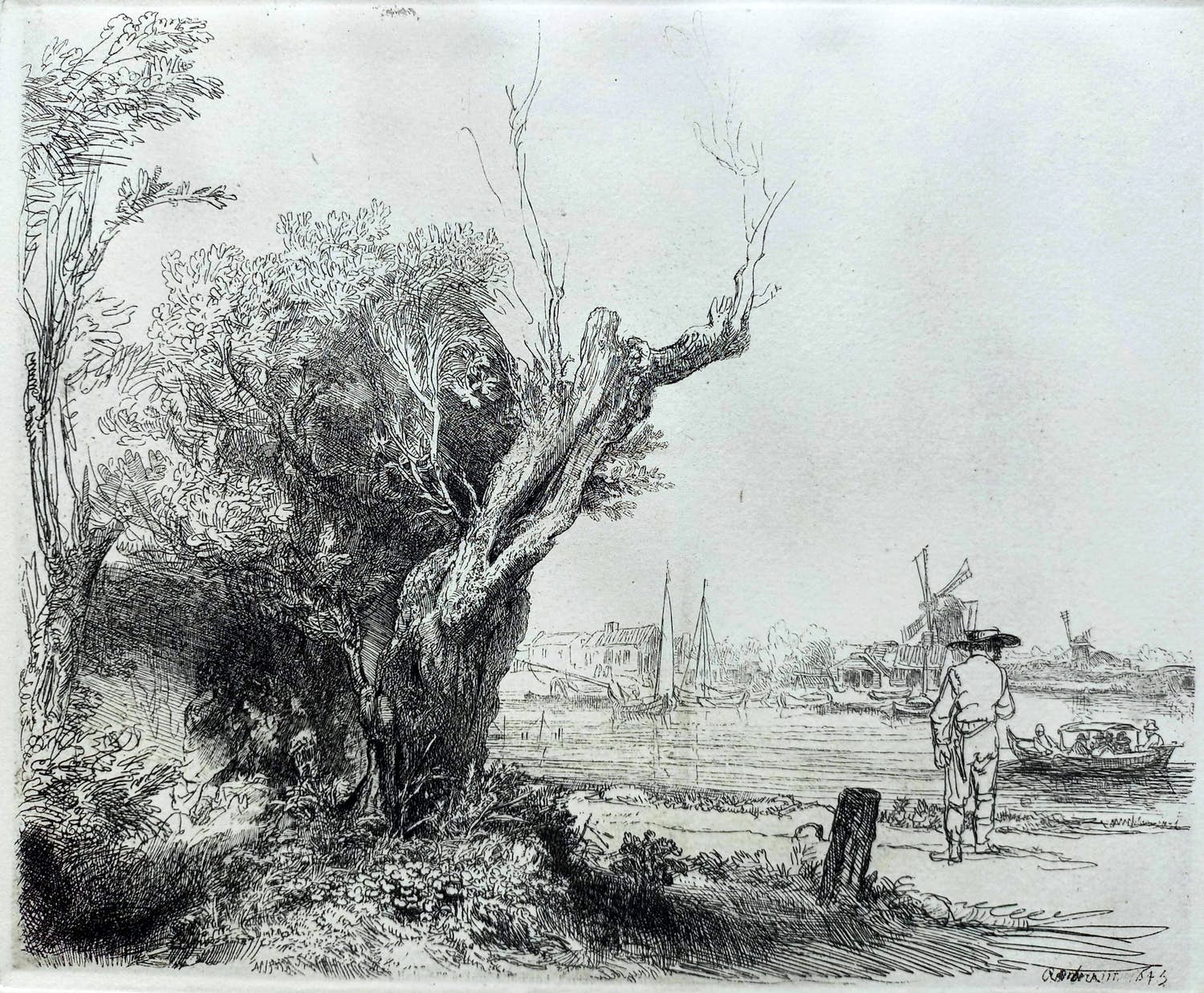 Rembrandt van Rijn - De Omval, ets verkocht voor € 75!