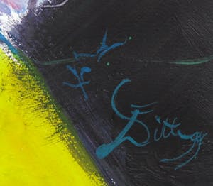 Franscz Witte - Acryl op papier, Spontaan - ingelijst kopen? Bied vanaf 35!