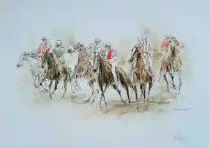 Piet Klaasse - Zonder titel ( paarden) verkocht voor € 70!