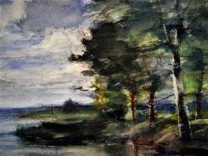 Niet of onleesbaar gesigneerd - Omstreeks 1930 geschilderd impressionistisch rivier landschap gesigneerd kopen? Bied vanaf 1!