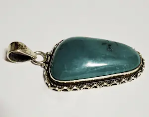 Nieuwe grote zilveren hanger met topaas turquoise kopen? Bied vanaf 75!