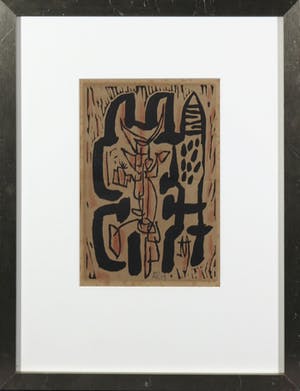 Anton Rooskens - Handgekleurde linosnede, Voorspoedig 1955 - Ingelijst kopen? Bied vanaf 200!