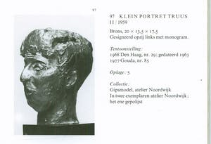 Charlotte van Pallandt - Bronzen beeld: Klein portret Truus II, ontwerp 1959 kopen? Bied vanaf 595!