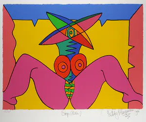 Patty Harpenau - Zeefdruk, Stop Aids! - Ingelijst (Groot) kopen? Bied vanaf 100!