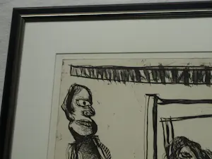 Lucebert - Ingelijste ets , Meisje Zes – 1967 – Oplage van slechts 30 ex. kopen? Bied vanaf 500!