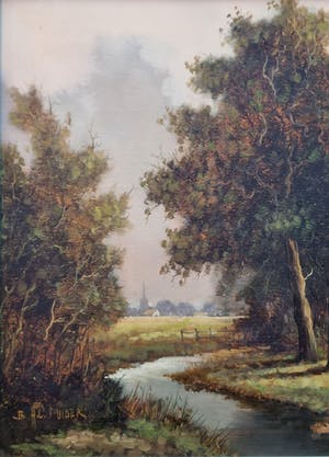 B.H.C. Mulder - Hollands landschap kopen? Bied vanaf 25!