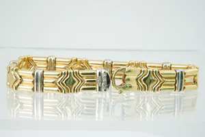 Aparte 18Krt bi-color gouden unisex armband - gekeurd - Massief & zwaar! kopen? Bied vanaf 1180!