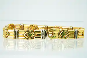 Aparte 18Krt bi-color gouden unisex armband - gekeurd - Massief & zwaar! verkocht voor € 1180!