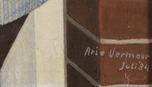 Arie Vermeer - Olieverf op doek, Man in deuropening - Ingelijst kopen? Bied vanaf 50!