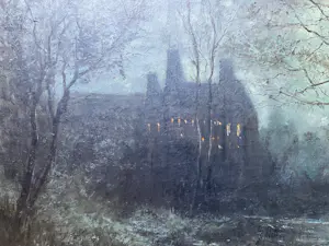 Edward Moerenhout - landschap bij maanlicht kopen? Bied vanaf 75!