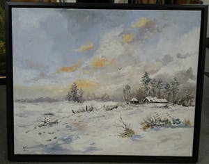 Henk Poeder - Groot Winterlandschap van Henk Poeder kopen? Bied vanaf 10!