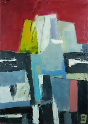 Philip Vencken - Acryl op doek, Zonder titel verkocht voor € 77!