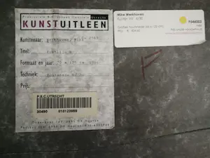 Mike Werkhoven - Grote ingelijste houtsnede "Kustlijn 8" kopen? Bied vanaf 1!