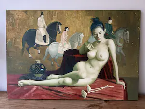 Niet of onleesbaar gesigneerd - Naakt scène kopen? Bied vanaf 1!