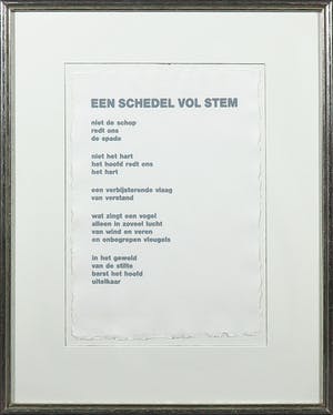 Corneille - en Bert Schierbeek - Zeefdruk en passage uit Een schedel vol stem - Ingelijst kopen? Bied vanaf 100!