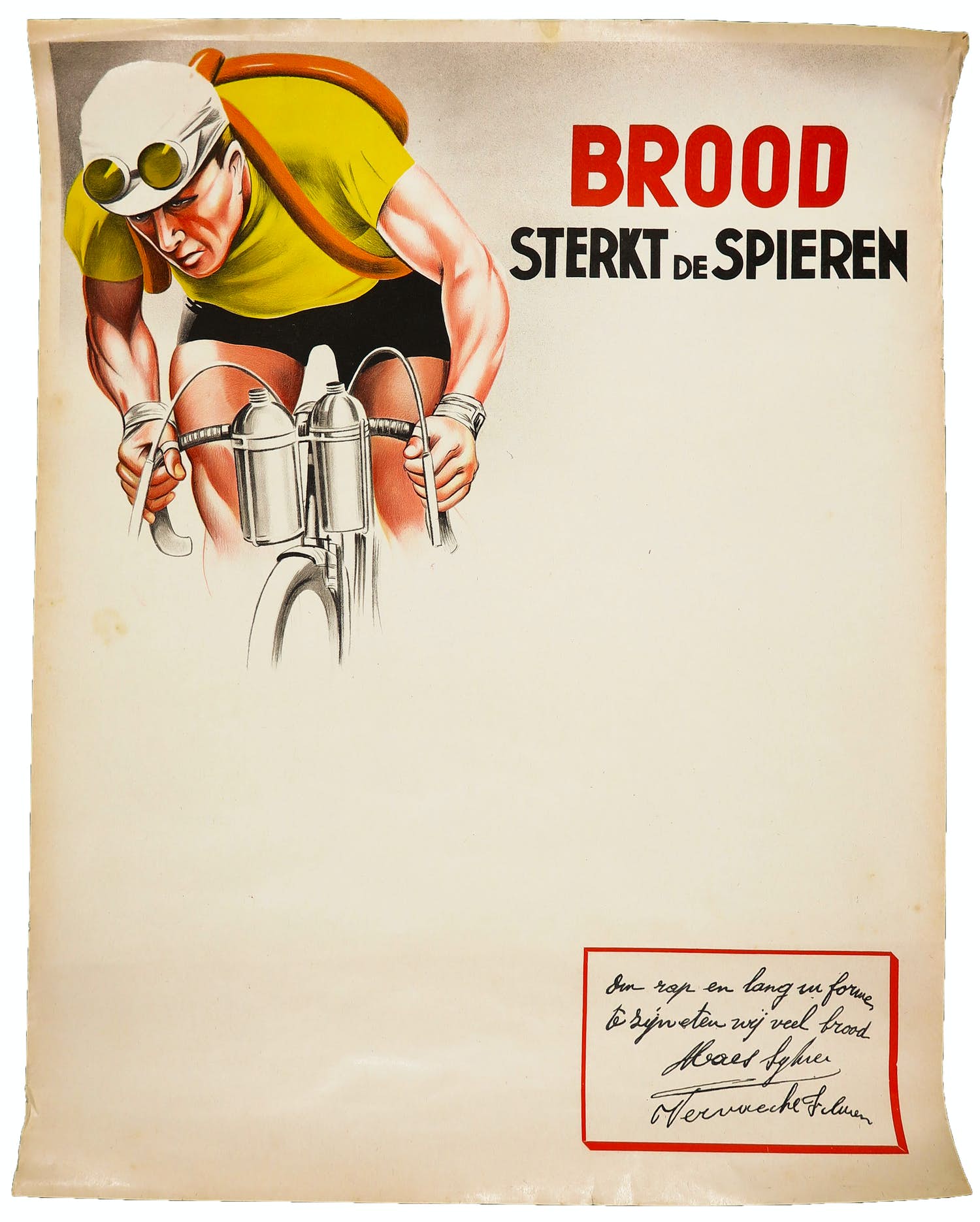 Niet of onleesbaar gesigneerd - Affiche, Brood sterkt de spieren kopen? Bied vanaf 1!