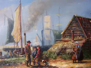 Johannes Wouterus van Trirum - Oud Hollands Tafereel kopen? Bied vanaf 50!