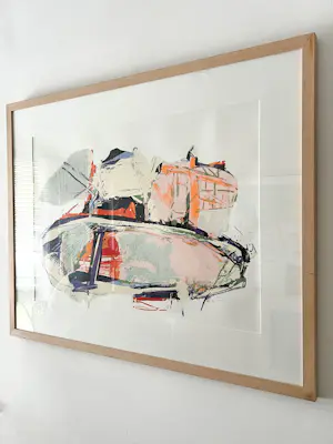 Arty Grimm - Abstracte compositie, 1989, in lijst kopen? Bied vanaf 75!