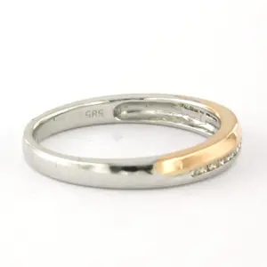 14k bicolour gouden ring met briljant geslepen diamant tot. 0.10ct – F/G - VS/SI kopen? Bied vanaf 350!