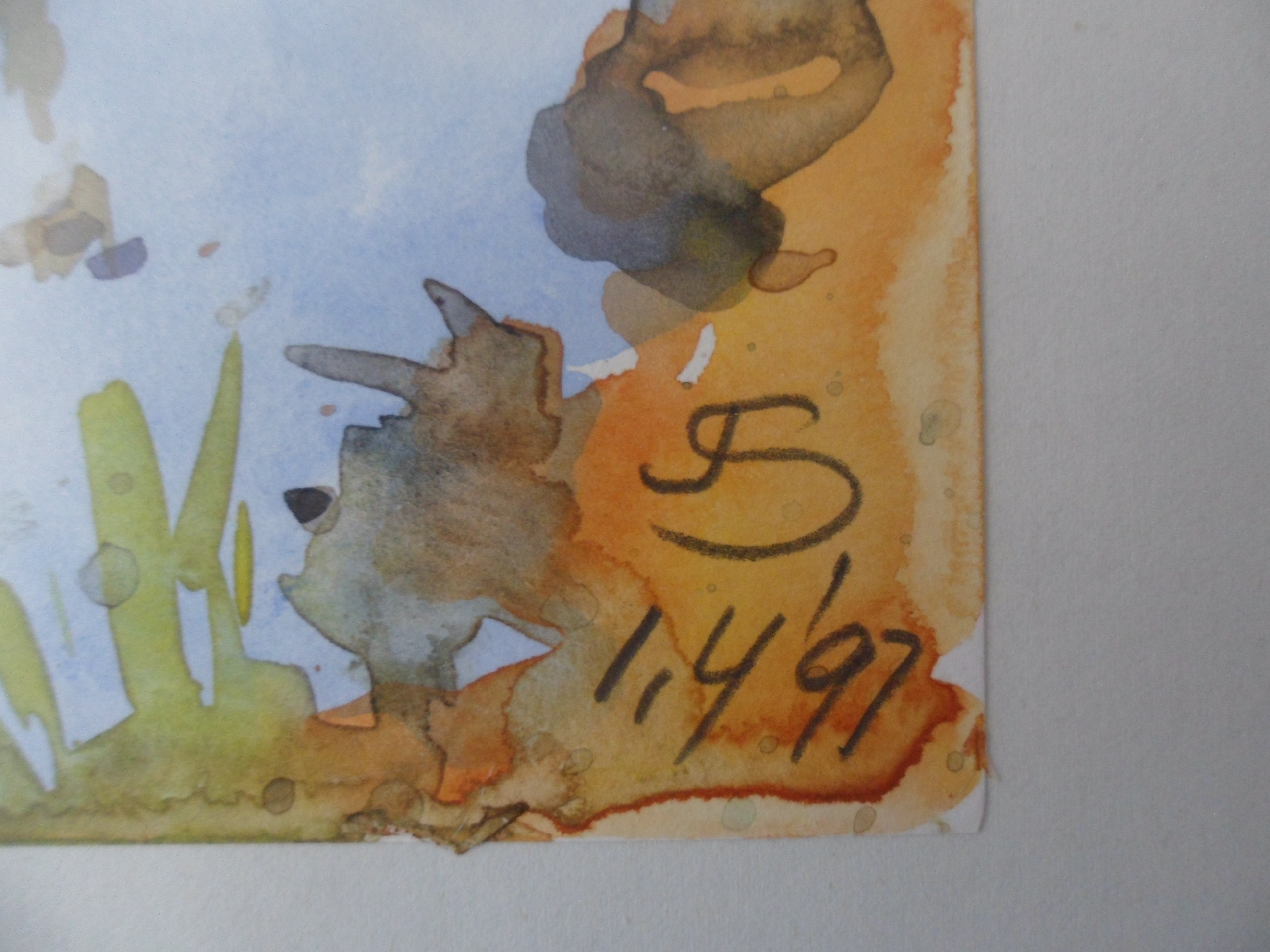 Niet of onleesbaar gesigneerd - Gesigneerd met J.S, waterplas kopen? Bied vanaf 1!