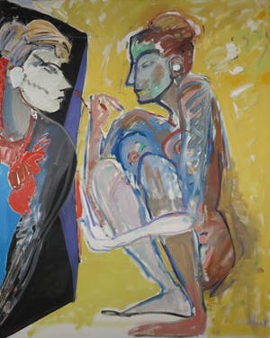 Cora van Vliet - Olieverf op doek, Adrenaline lässt das Blut kochen - Ingelijst (Zeer Groot) kopen? Bied vanaf 1!