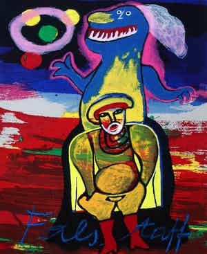 Corneille - Zeefdruk: 'Falstaff' uit de serie 'Ommagio a Guiseppe Verdi' - 1990 verkocht voor € 295!