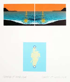 Jan Hendrix - Sunrise at South Cape / Sunset at North Cape, zeefdruk verkocht voor € 40!