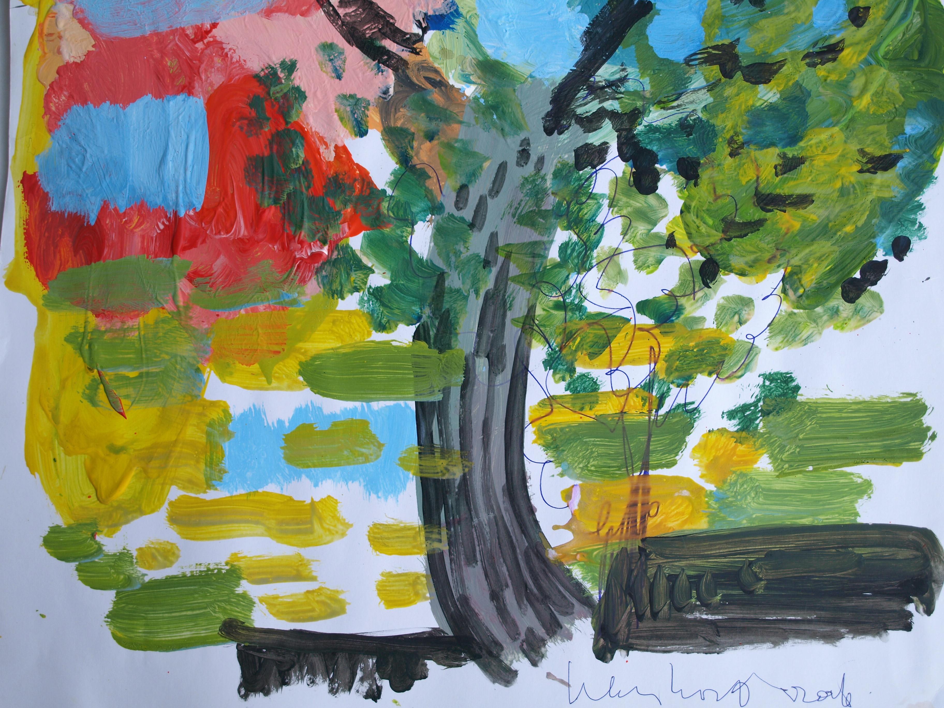 Peter Klashorst - Acrylverf op papier - Boom - 2016 kopen? Bied vanaf 50!