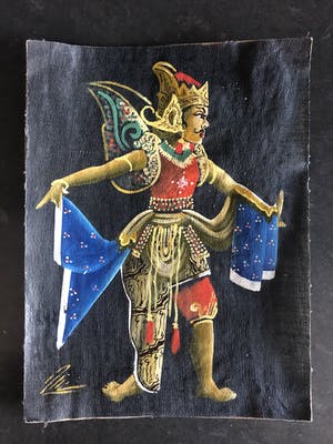 Niet of onleesbaar gesigneerd - Balinese dansers (2 schilderijen m/v) kopen? Bied vanaf 1!